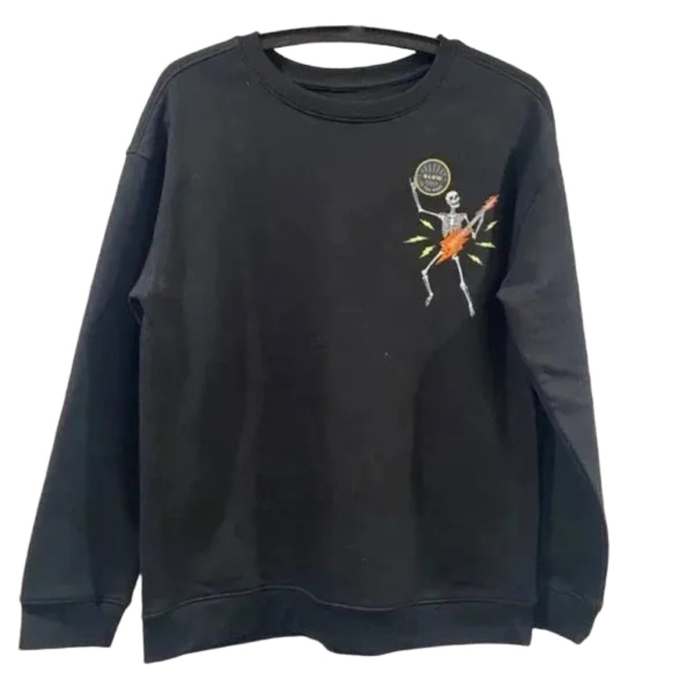 NWT Cat & Jack Boys’ Skeleton Drummer Halloween Sweatshirt –‎ Large